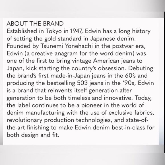 NWT Edwin Anthropology Women’s Bree Slim Straight Crop Jeans Java Brown- Size 27 - Picture 11 of 11